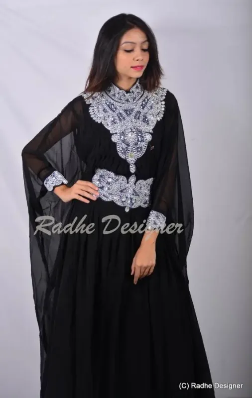 Picture of Radhe Designer Blue Georgette Kaftan Dress for Women - Y610