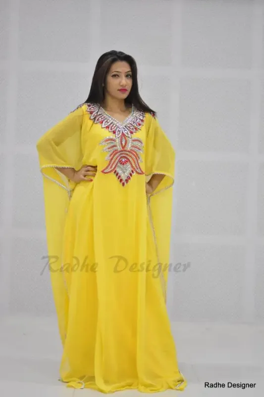 Picture of Radhe Designer Purple Georgette Kaftan Dress for Women - Y415