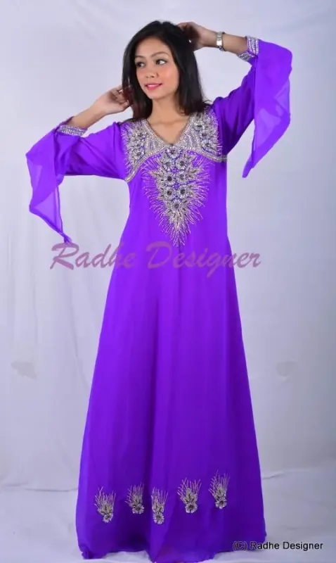 Picture of Radhe Designer Multicolor Georgette Kaftan Dress for Women - Y249