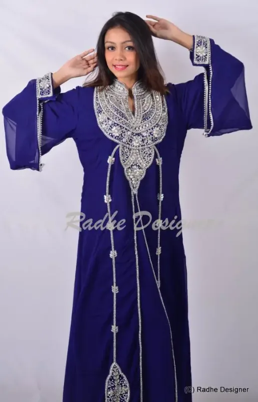 Picture of Radhe Designer Black Georgette Kaftan Dress for Women - Y832