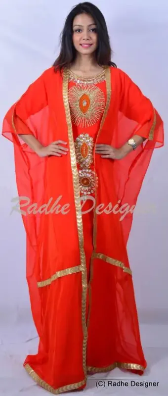Picture of Radhe Designer Purple Georgette Kaftan Dress for Women - Y857