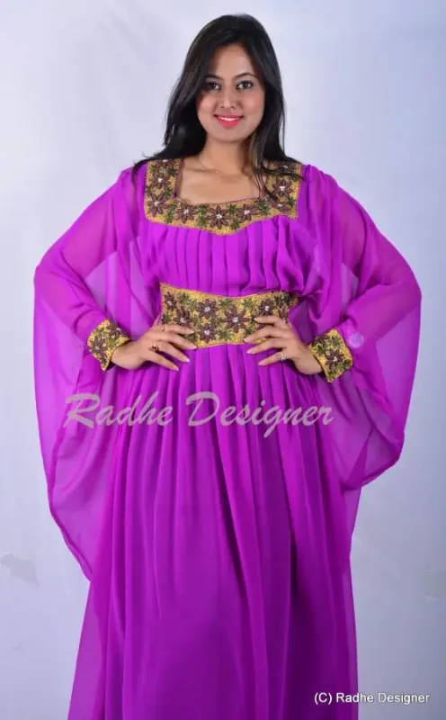 Picture of Radhe Designer Multicolor Georgette Kaftan Dress for Women - Y710