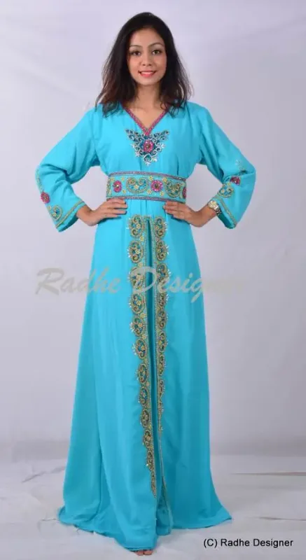 Picture of Radhe Designer Purple Georgette Kaftan Dress for Women - Y925