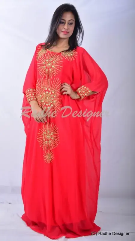 Picture of Radhe Designer Multicolor Georgette Kaftan Dress for Women - Y996