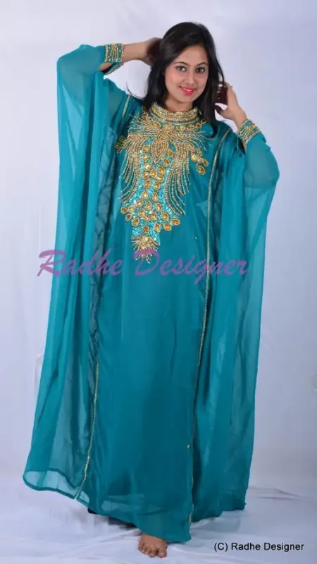 Picture of Radhe Designer Multicolor Georgette Kaftan Dress for Women - Y266