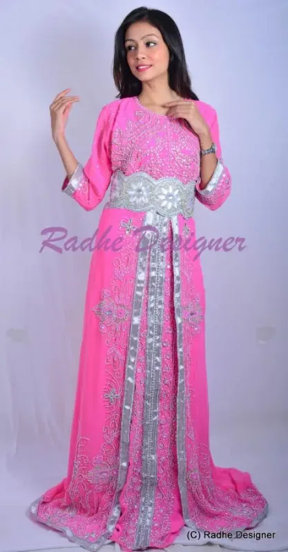 Picture of Black Georgette Kaftan Dress for Women - Look 7123