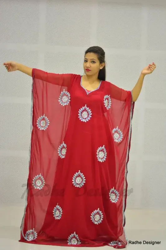 Picture of Radhe Designer Multicolor Georgette Kaftan Dress for Women - Y473