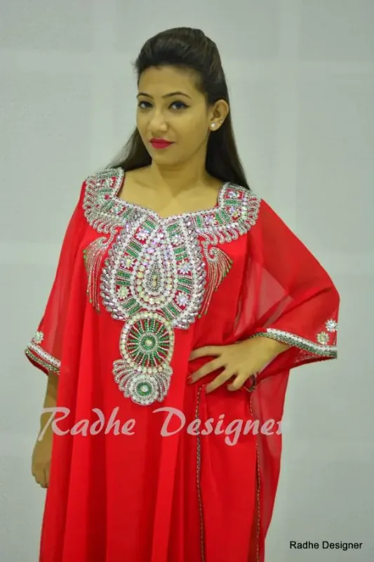 Picture of Radhe Designer Multicolor Georgette Kaftan Dress for Women - Y402