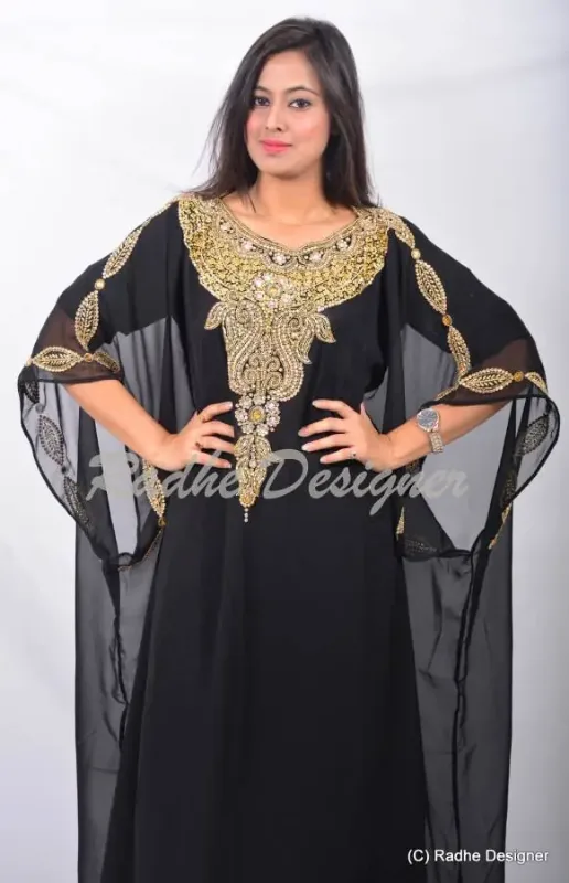 Picture of Radhe Designer Multicolor Georgette Kaftan Dress for Women - Y180