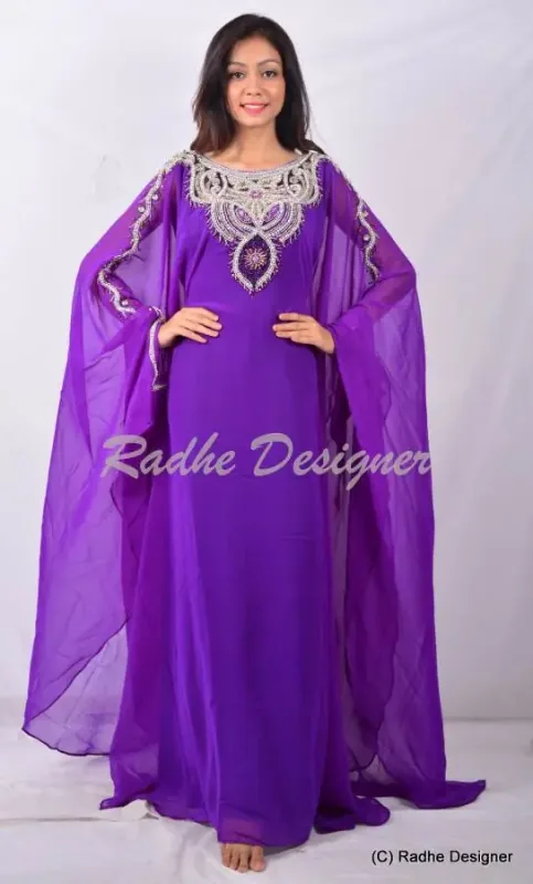 Picture of Radhe Designer Multicolor Georgette Kaftan Dress for Women - Y1065