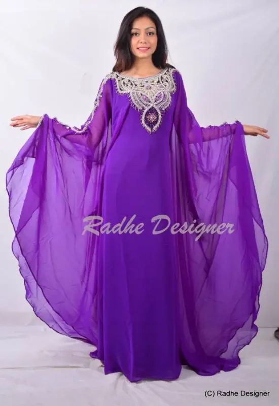Picture of Radhe Designer Multicolor Georgette Kaftan Dress for Women - Y1066