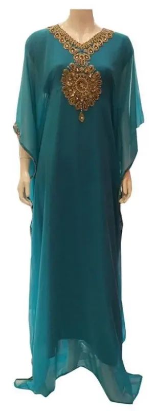 Picture of Radhe Designer Yellow Georgette Kaftan Dress for Women - F10012
