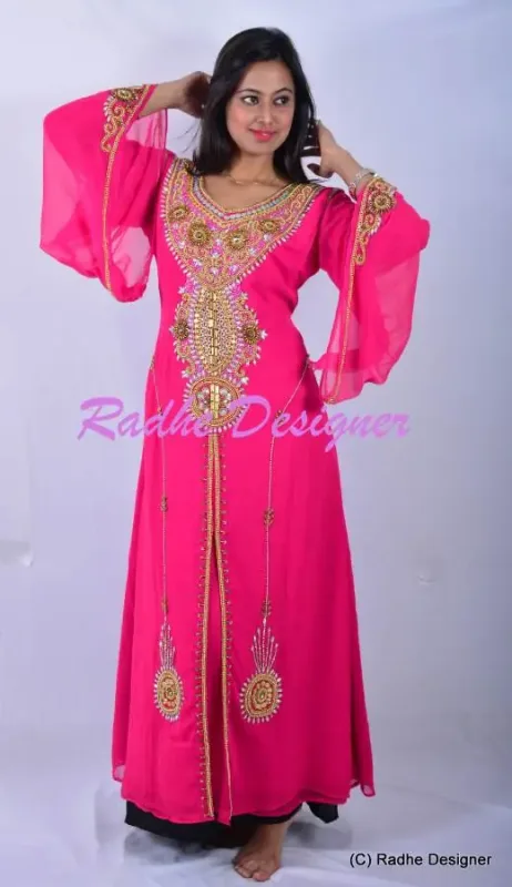 Picture of Radhe Designer Multicolor Georgette Kaftan Dress for Women - Y230