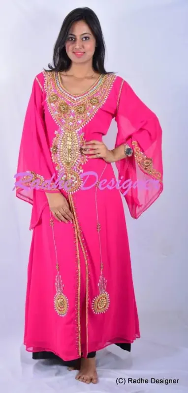 Picture of Radhe Designer Purple Georgette Kaftan Dress for Women - Y228