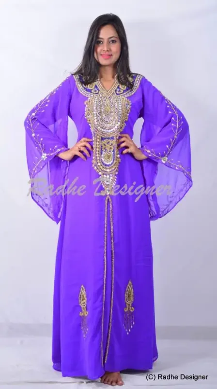 Picture of Radhe Designer Multicolor Georgette Kaftan Dress for Women - Y1068