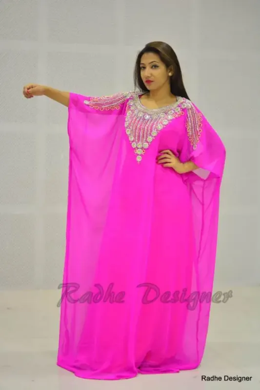 Picture of Radhe Designer Purple Georgette Kaftan Dress for Women - Y500