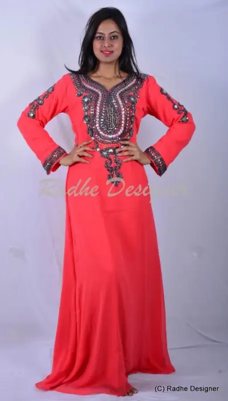 Picture of Radhe Designer Multicolor Georgette Kaftan Dress for Women - Y827