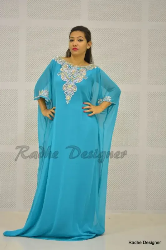 Picture of Radhe Designer Multicolor Georgette Kaftan Dress for Women - Y539