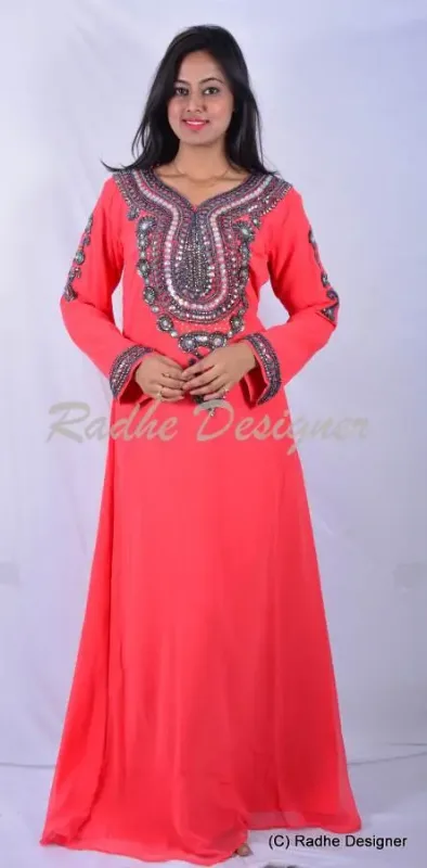 Picture of Radhe Designer Multicolor Georgette Kaftan Dress for Women - Y805