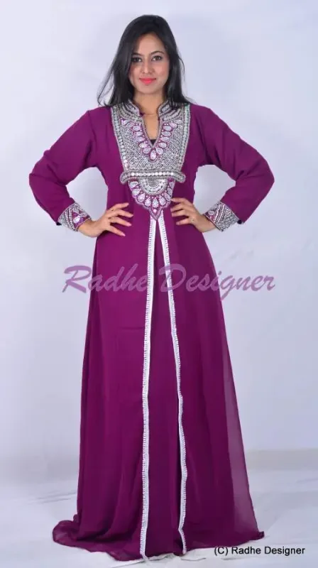 Picture of Radhe Designer Multicolor Georgette Kaftan Dress for Women - Y1117