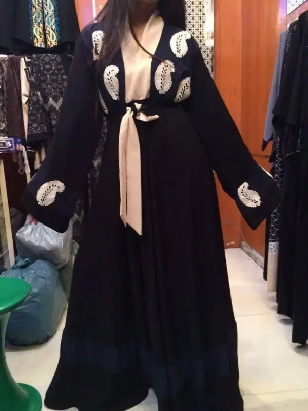 Picture of Radhe Designer Black Georgette Kaftan Dress for Women - F1454
