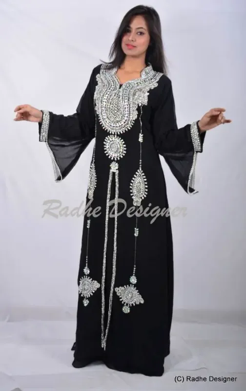 Picture of Radhe Designer Blue Georgette Kaftan Dress for Women - Y624