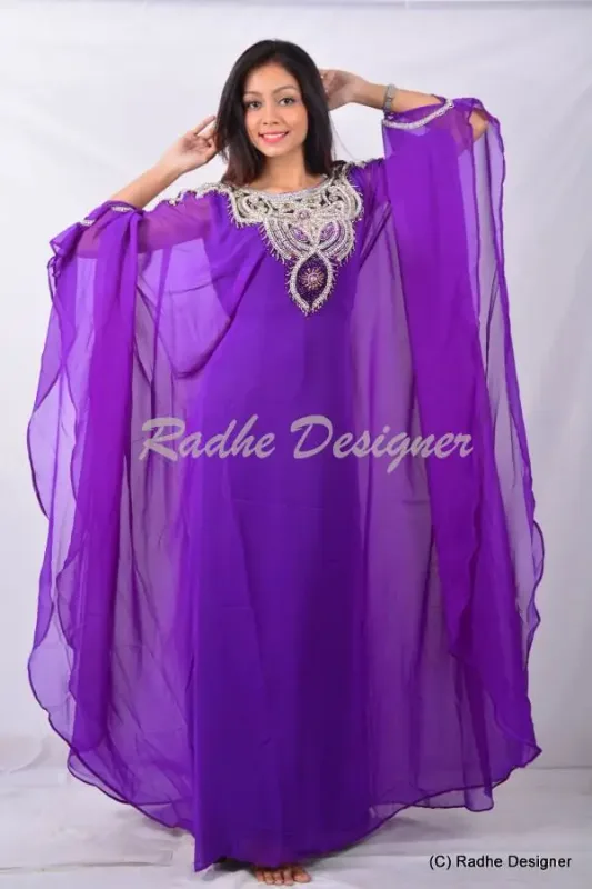 Picture of Radhe Designer Multicolor Georgette Kaftan Dress for Women - Y1067