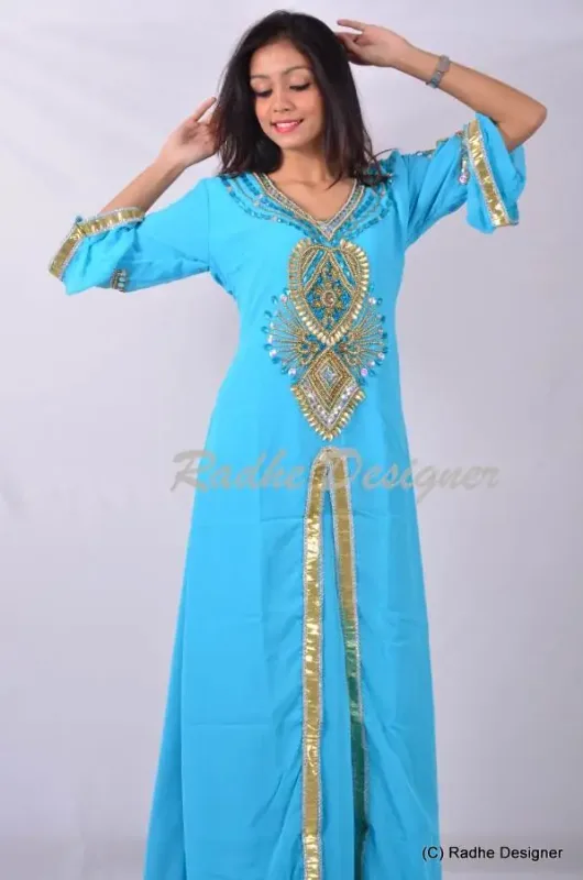 Picture of Radhe Designer Multicolor Georgette Kaftan Dress for Women - Y919