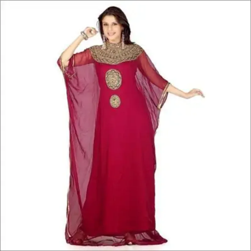 Picture of Black Georgette Kaftan Dress for Women - Look 7194