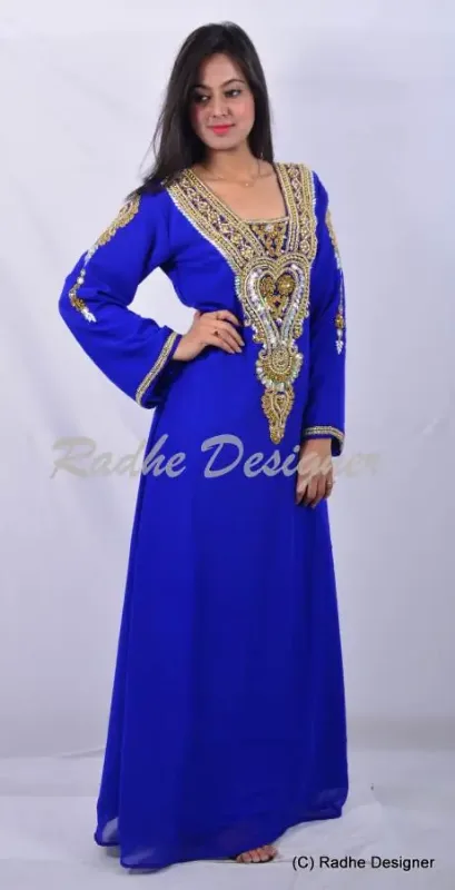 Picture of Radhe Designer Black Georgette Kaftan Dress for Women - Y734