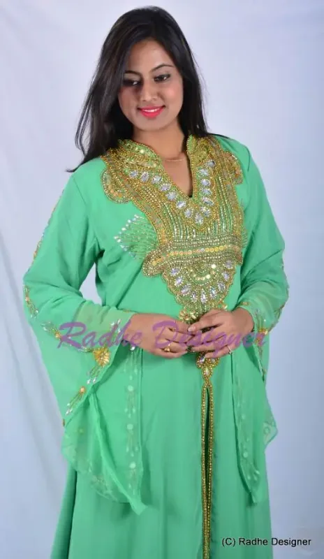 Picture of Radhe Designer Multicolor Georgette Kaftan Dress for Women - Y273