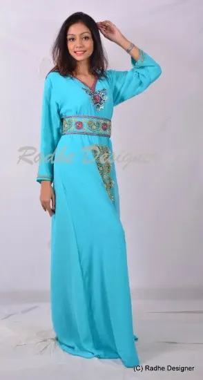 Picture of fancy dubai arabian thobe maxi dress for women ,aba