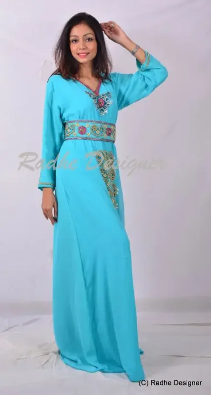 Picture of Radhe Designer Multicolor Georgette Kaftan Dress for Women - Y927