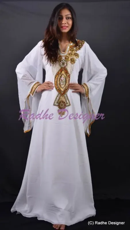 Picture of Radhe Designer Black Georgette Kaftan Dress for Women - Y1172