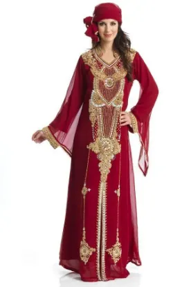 Picture of fancy evening wear caftan for arabian ladies with simpl