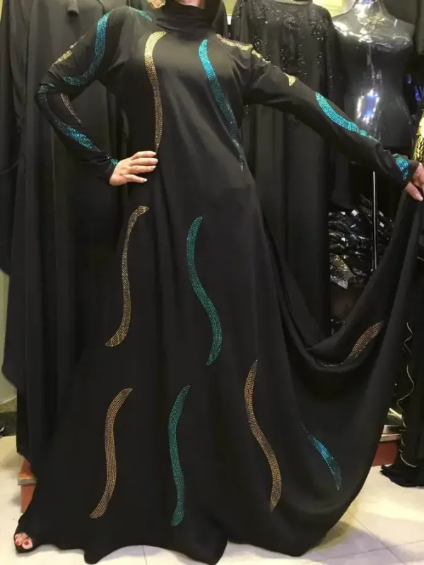 Picture of Radhe Designer Black Georgette Kaftan Dress for Women - F7788