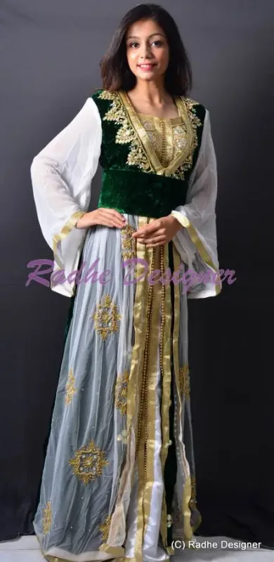 Picture of Radhe Designer Black Georgette Kaftan Dress for Women - Y1144