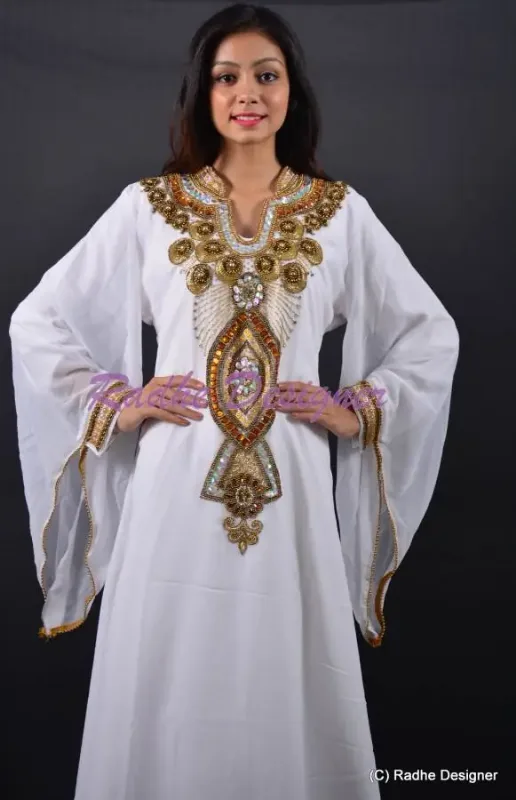 Picture of Radhe Designer Yellow Georgette Kaftan Dress for Women - Y1173