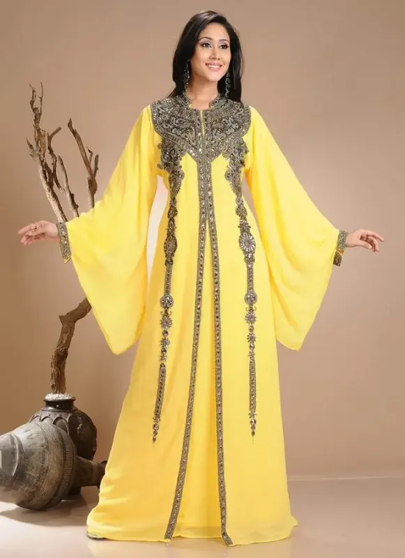 Picture of Radhe Designer Black Georgette Kaftan Dress for Women - F10678