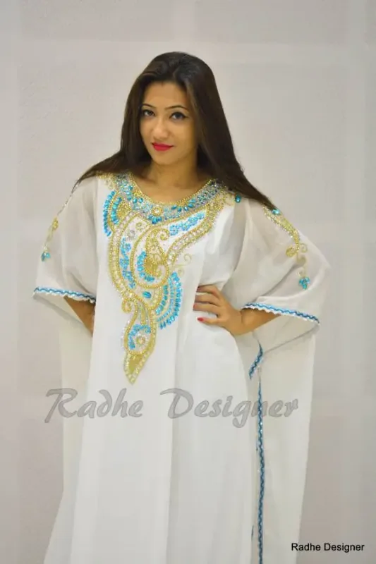 Picture of Radhe Designer Black Georgette Kaftan Dress for Women - Y394