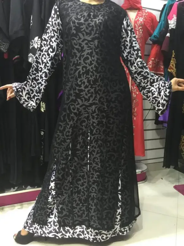 Picture of Radhe Designer Black Georgette Kaftan Dress for Women - F1339