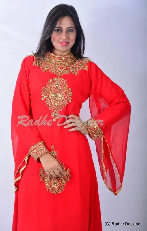 Picture of Radhe Designer Black Georgette Kaftan Dress for Women - Y1002