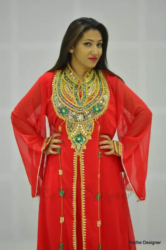 Picture of Radhe Designer Multicolor Georgette Kaftan Dress for Women - Y590
