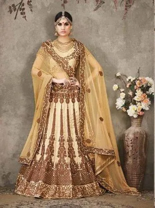 Picture of wedding designer banarasi silk lehenga bollywood pakist