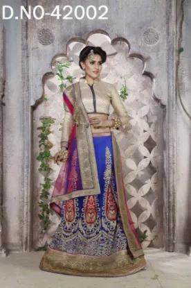 Picture of indian bollywood designer party wear embroidery lehenga