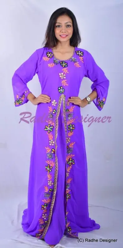 Picture of Radhe Designer Blue Georgette Kaftan Dress for Women - Y661