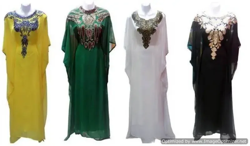 Picture of Radhe Designer White Georgette Kaftan Dress for Women - F9153