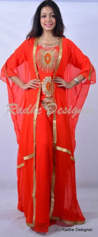 Picture of Radhe Designer Black Georgette Kaftan Dress for Women - Y855
