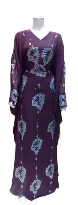 Picture of Radhe Designer Purple Georgette Kaftan Dress for Women - F7762
