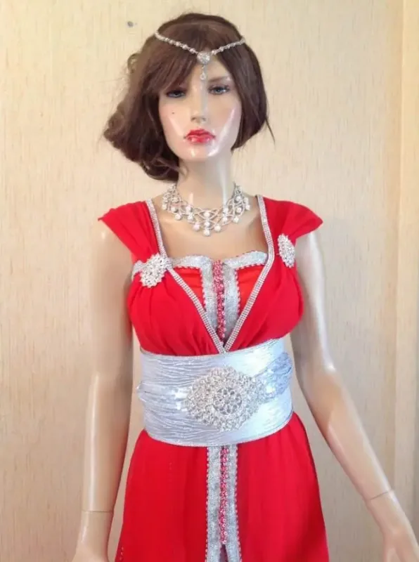 Picture of Radhe Designer White Georgette Kaftan Dress for Women - F10071
